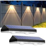 Lampes solaires d'extrieur pour clture - 3 000 / 4 500 / 6 000 k, 3 modes, led tanches, pour l'extrieur, ...