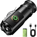 Jalleria - mini lampe torche led extrmement lumineuse, 5000 lumens, rechargeable, 5 modes d'clairage, ...