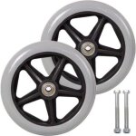 Roulette avant de 7 pouces, 2 roues de remplacement pour fauteuil roulant, pneu plein antidrapant, 170 ...