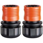 2 raccords rapides pour tuyau d'arrosage 3 / 4 - 19 par 25 mm - jardiboutique