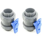 Jardiboutique - lot de 2 vannes,  63 mm, vanne pvc pour piscine - gamme version 2020