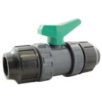 Jardiboutique - vanne pvc � 32 raccord a compression poigner verte