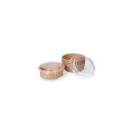 R�cipient rond en carton biod�gradable pour salade avec couvercle 500cc (5 unit�s)