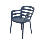 Jardideco - chaise de jardin bleue boston