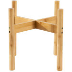 Jardin plante en pot en bambou plateau bois interieur exterieur plantation rack interieur deco simple ...