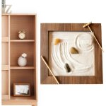 Jardin de sable zen pour bureau, jardin zen en bois pour
