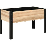 Jardin sur�lev� en bois avec toile de feutre, bac � fleurs et potager pour plantes aromatiques, dimensions ...