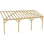 Jardinatoire - carport adossé 7x3 - tuilable pente 30% - bois massif - robuste + vis Jardinatoire - carport adossé 7x3 - tuilable pente 30% - bois massif - robuste + vis