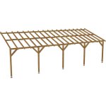Jardinatoire - carport adossé 9x3 - pente 30% - bois massif traité cl3 marron - durable + vis Jardinatoire - carport adossé 9x3 - pente 30% - bois massif traité cl3 marron - durable + vis