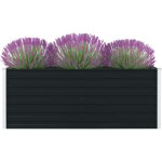 Les tendances ? jardini�re rectangulaire 160 x 80 x 45 cm ? acier galvanis� anthracite ? supports int�rieurs ...