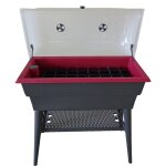 Jardini�re 40l modulable en gris / cerise ? cloisons pour 32 semis ? cloche de protection ventil�e ? ...