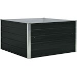 Inlife - jardini�re carr� potager de jardin 100 x 100 x 45 cm acier galvanis� anthracite