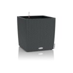 Lechuza pot de fleurs - cube cottage 30 - 29, 5 x 29, 5 x 30 cm - 12 l - kit complet - granit
