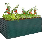 Jardini�re ext�rieure - outsunny - rectangulaire - avec bordure de s�curit� et fond ouvert - acier galvanis� ...