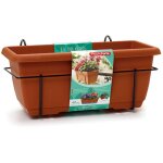 Jardini�re balcon 40 cm en plastique avec support m�tal ? durable et l�g�re ? installation facile sur ...