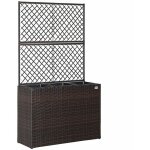 Jardinière en polyrotin avec treillis set de 3 pots de fleurs couleur au choix brun Jardinière en polyrotin avec treillis set de 3 pots de fleurs couleur au choix brun
