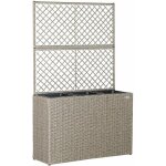 Jardinière en polyrotin avec treillis set de 3 pots de fleurs couleur au choix crème Jardinière en polyrotin avec treillis set de 3 pots de fleurs couleur au choix crème