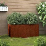 Jardini�re - pot de fleur - bac � fleurs 62x30x29 cm acier corten