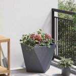 Jardini�re - pot de fleur - bac � fleurs anthracite 40 x 40 x 40 cm acier