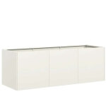 Jardini�re profonde design moderne jardin balcon 120 x 40 x 40 cm en acier lamin� � froid blanc