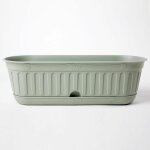 Jardini�re avec soucoupe 'etika  en plastique - d 48 cm - vert sauge - 7l - livraison gratuite