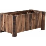Outsunny - jardinire sur pied bac  fleurs dim. 70l x 35l x 30h cm pitement demi rondin corps aspect ...