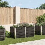 Vidaxl ? jardini�re sur�lev�e anthracite 160x80x77 cm ? acier galvanis� durable ? design rectangulaire ...