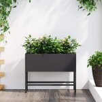Jardini�re sur�lev�e - bac de jardin sur�lev� - lit sur�lev� de jardin noir 60 x 26 x 45 cm acier