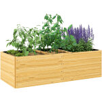 Jardini�re sur�lev�e, bac � plantes en bois avec 3 zones de plantation, pour l�gumes, herbes aromatiques, ...