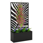 Jardini�re sur�lev�e avec brise - vue, bac � fleurs / jardini�re en m�tal, treillis de jardin 61 x 23 ...