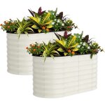 Jardini�re sur�lev�e carr�, potager de jardin en acier modulable avec bordure de s�curit� pour l�gumes, ...