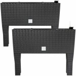 Markenartikel - jardinire surleve en polyrotin 3 compartiments 60x25x46 cm bac  fleurs sur pieds ...