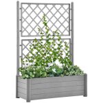 Vidaxl - jardinière avec treillis 100x43x142 cm pp gris pierre Vidaxl - jardinière avec treillis 100x43x142 cm pp gris pierre