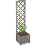 Relaxdays - jardinire avec treillis espalier tuteur plantes grimpantes bac  fleurs bois vigne lierre ...