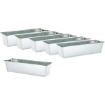 Jardinière en zinc pour palettes euro - 6 pièces - couleur : argent Jardinière en zinc pour palettes euro - 6 pièces - couleur : argent