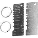 Jauge d'�paisseur en acier inoxydable 2 pi�ces, outil de mesure de calibre de fil standard professionnel, ...