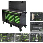 Jbm ? chariot � outils 11 tiroirs ? servante roulante avec panneau perfor� ? acier 1mm ? roues 5x2 pouces ...