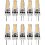 Jeffergarden 10pcs ampoules led g4, 2w 3000k ac 12 - 24v ampoules � intensit� variable pour lustre plafonnier ...