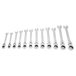 Jeffergarden 12pcs kit de jeu de cl�s � cliquet combinaison m�trique chrome vanadium steel 8?19 mm avec ...