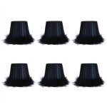 Jeffergarden lot de 6 abat - jour en tissu  plumes bleu pour lustre d'htel ou applique murale, avec ...