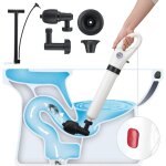 Jeffergarden ?d�boucheur pneumatique pour toilette? - piston � air haute pression ergonomique - pour ...