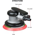 Jeffergarden - ponceuse pneumatique, polisseuse orbitale de 5 pouces, outil de pon�age