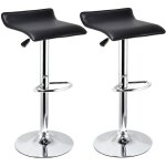 Jeobest - lot de 2 tabouret de bar reglable en hauteur et pivotant maison cuisine bistro noir