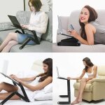 Jeobest - table d'ordinateur portable pliable hauteur r�glable avec - noir
