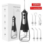 Jet dentaire hydropulseur portable, jet dentaire sans fil rechargeable avec 5 mode set 5 buses capacit� ...