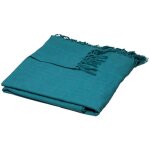 Atmosphera - jet� de lit en coton bleu canard 230 x 250 cm