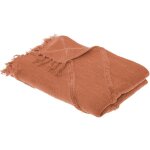 Jet de lit inca coton tuft rose terracotta 130x180cm atmosphera crateur d'intrieur