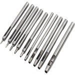 Jeu de 10 emporte - pi�ces ronds en acier pour cuir - trous creux professionnels 0. 5 - 5mm - pour ceintures, ...