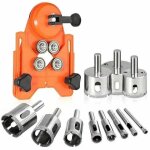Jeu de 10 scies cloches, forets diamants outils de perage perceuse rglable guide de perage de scie ...