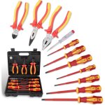 Jeu de 11pcs vde tournevis et pinces outils �lectricien isol� 1000v avec testeur de tension, coffret ...